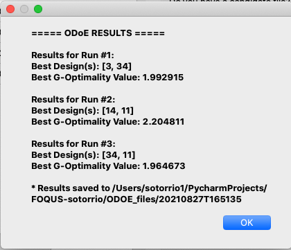 ODoE Results Window