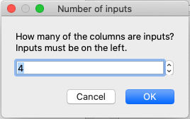 ODoE Specify Number of Inputs
