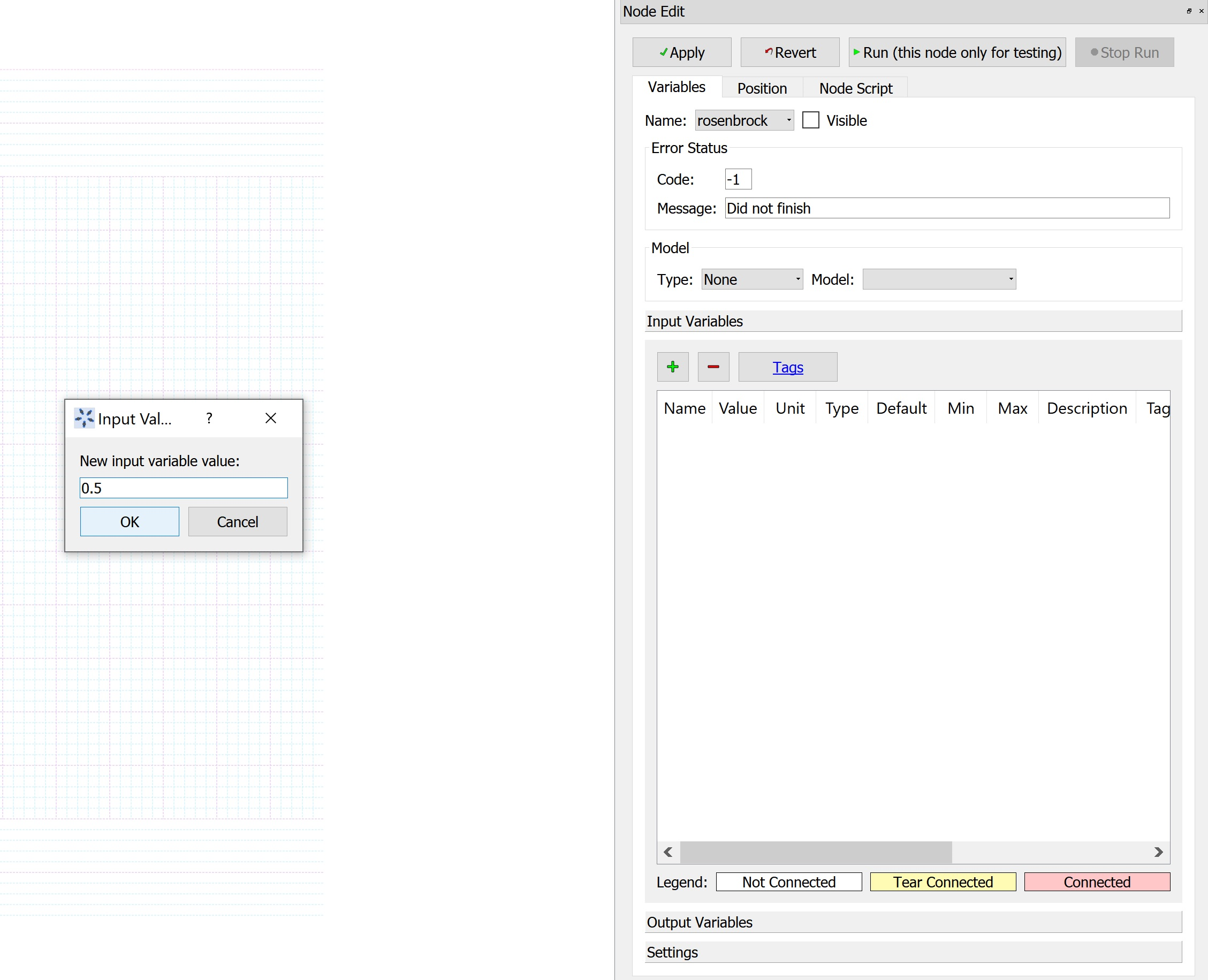 Figure 6: Specify value of the input vector variable elements