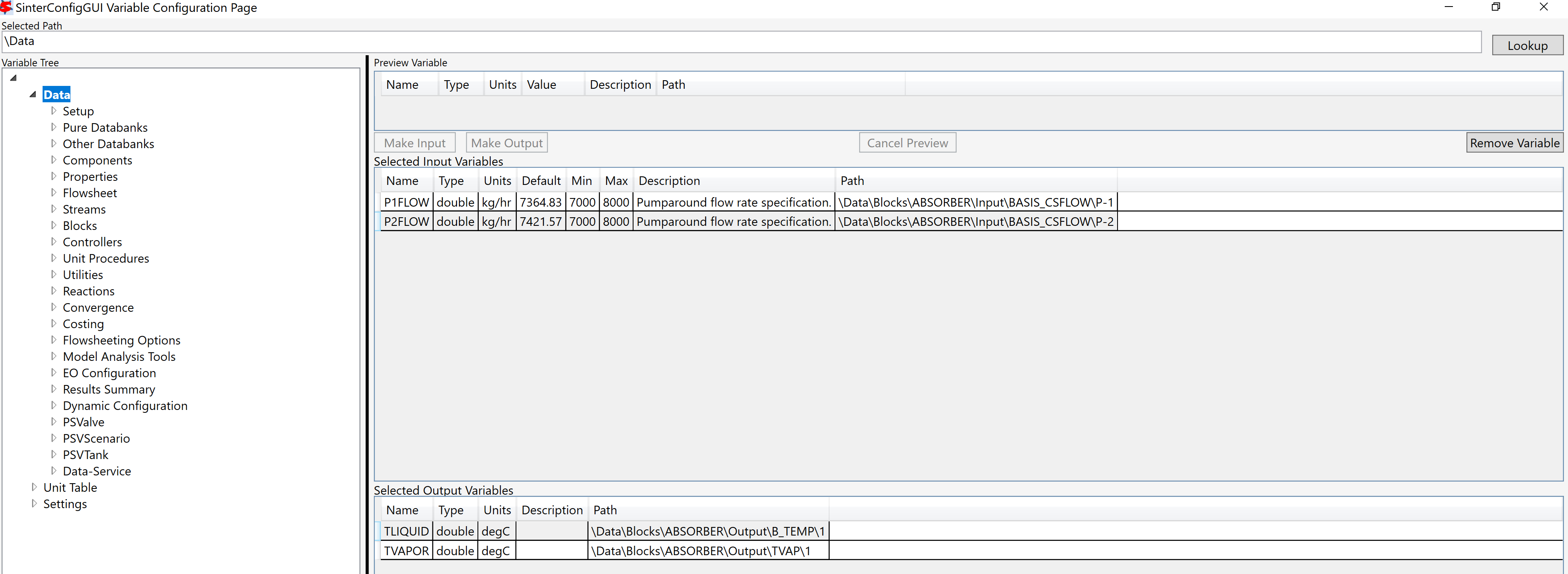 Figure 1: Setting up the initial SimSinter file