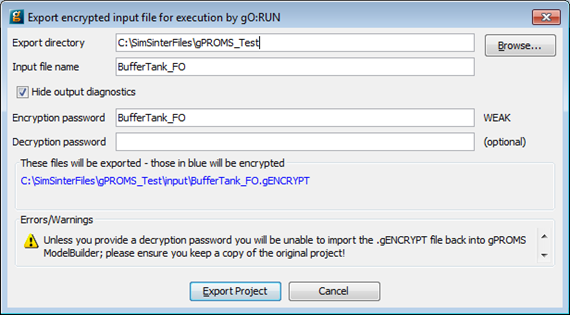 Export Entity Page