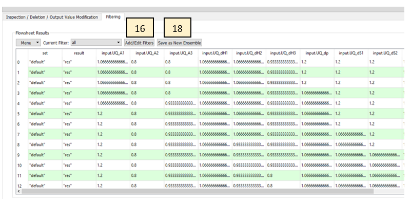 Filtering Tab