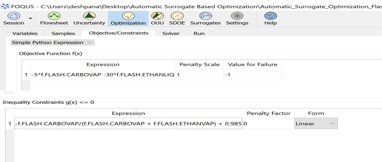 Figure 11: Add objective function and constraints to the solver