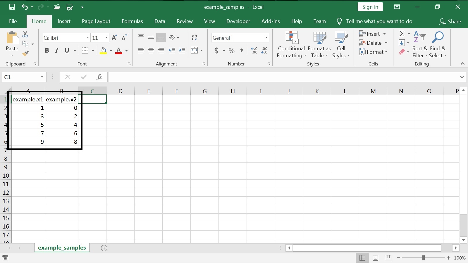 Specifying the Inputs in Excel
