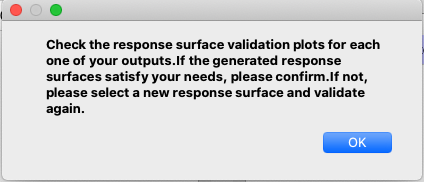 ODoE Response Surface Validation Message