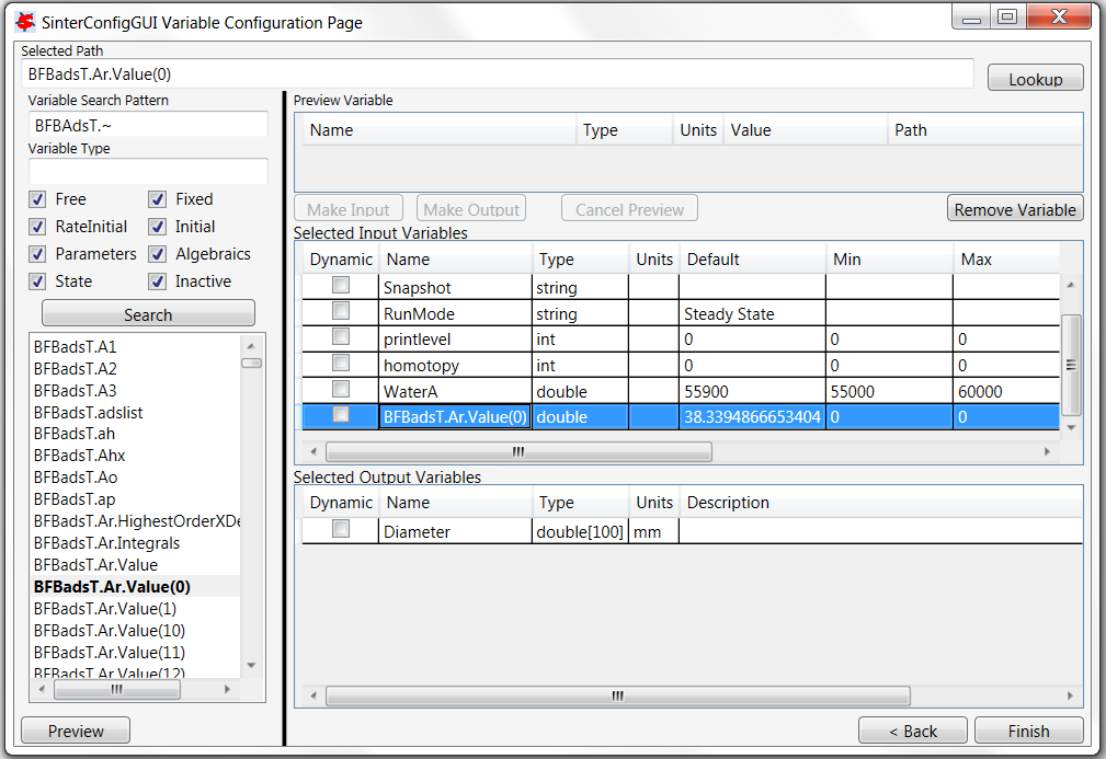 SinterConfigGUI Variable Configuration Page Removal Demo