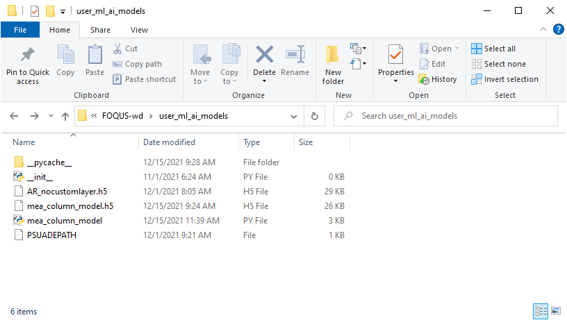 User Folders Window